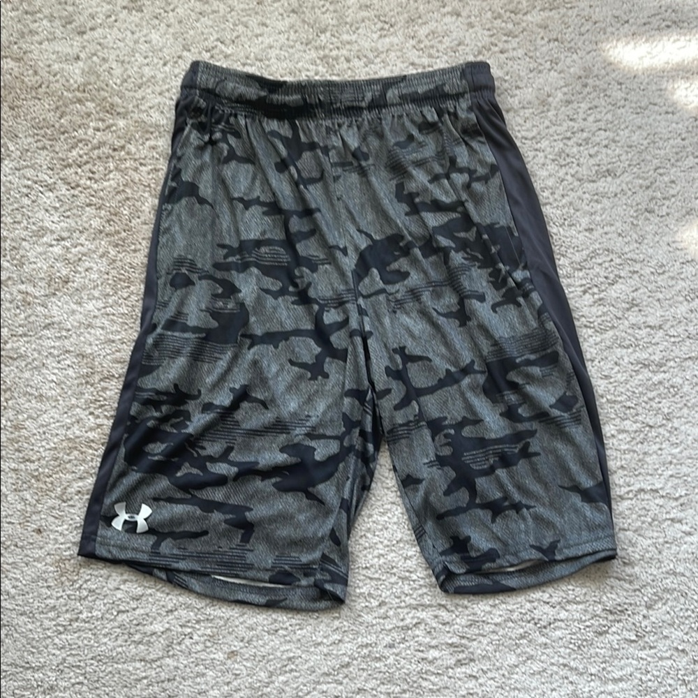 Under Armour Athletic Gray and Black Camo Shorts